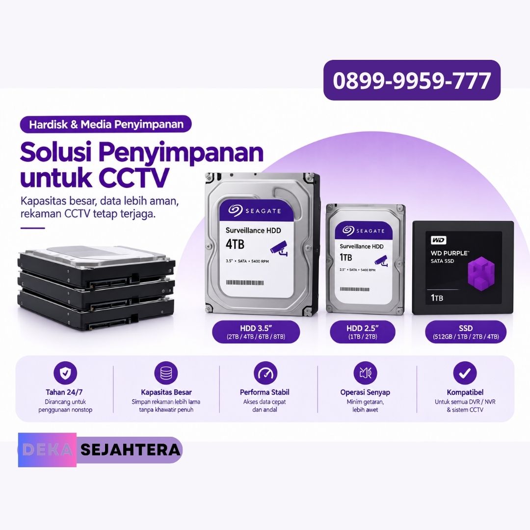 Harddisk CCTV untuk kebutuhan kamera CCTV di villa