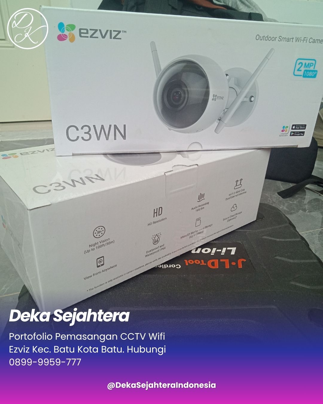 Pemasangan CCTV WiFi Ezviz Batu