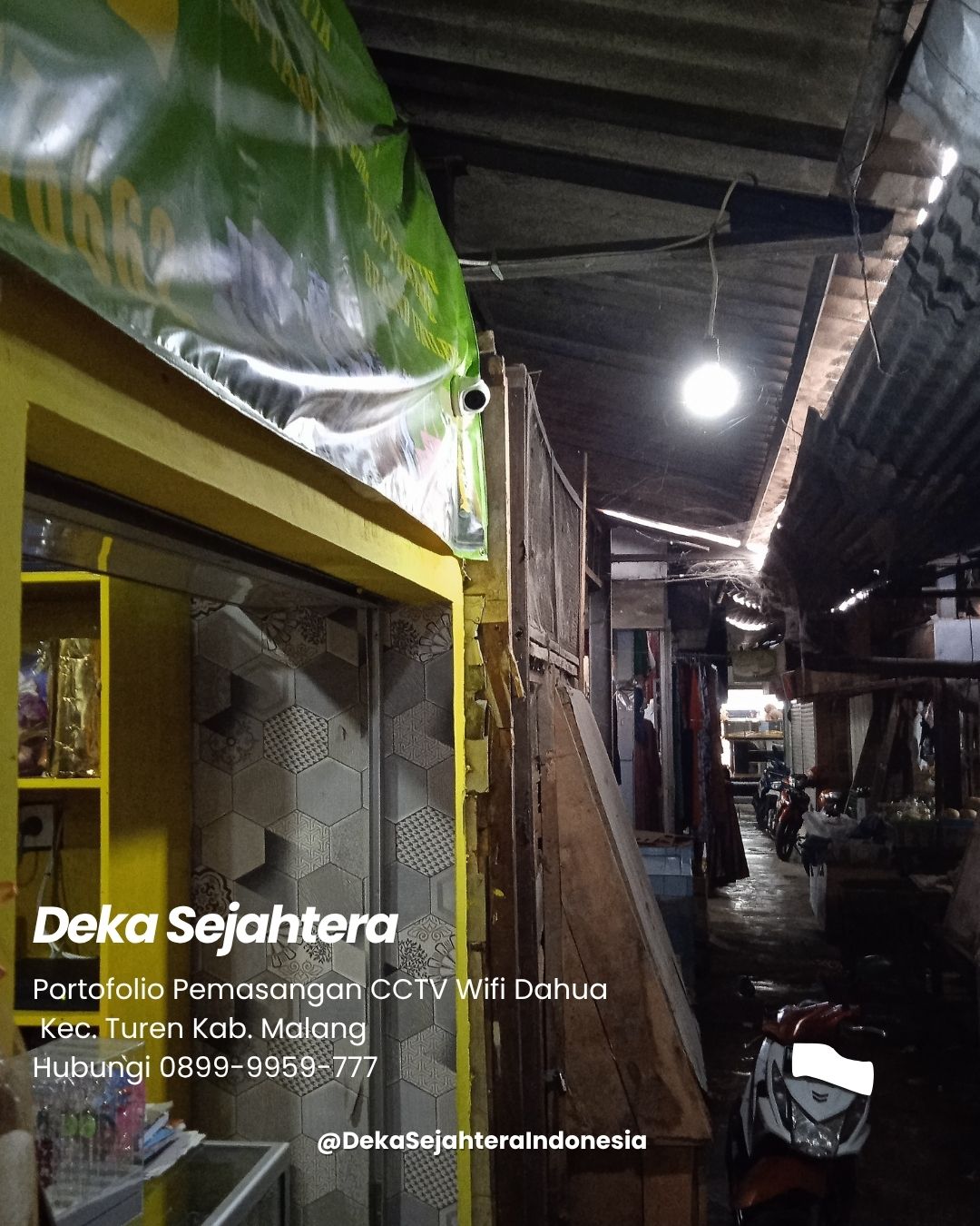 Teknisi CCTV Deka Sejahtera menyelesaikan kendala internet saat pemasangan CCTV Dahua