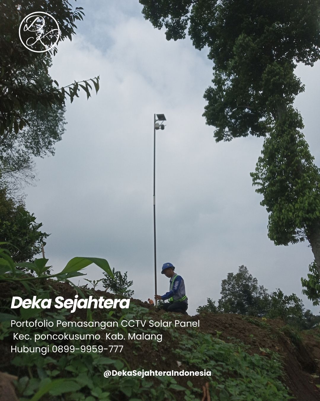 Pemasangan kamera CCTV untuk pengawasan area perkebunan jeruk dan durian Kecamatan Poncokusumo