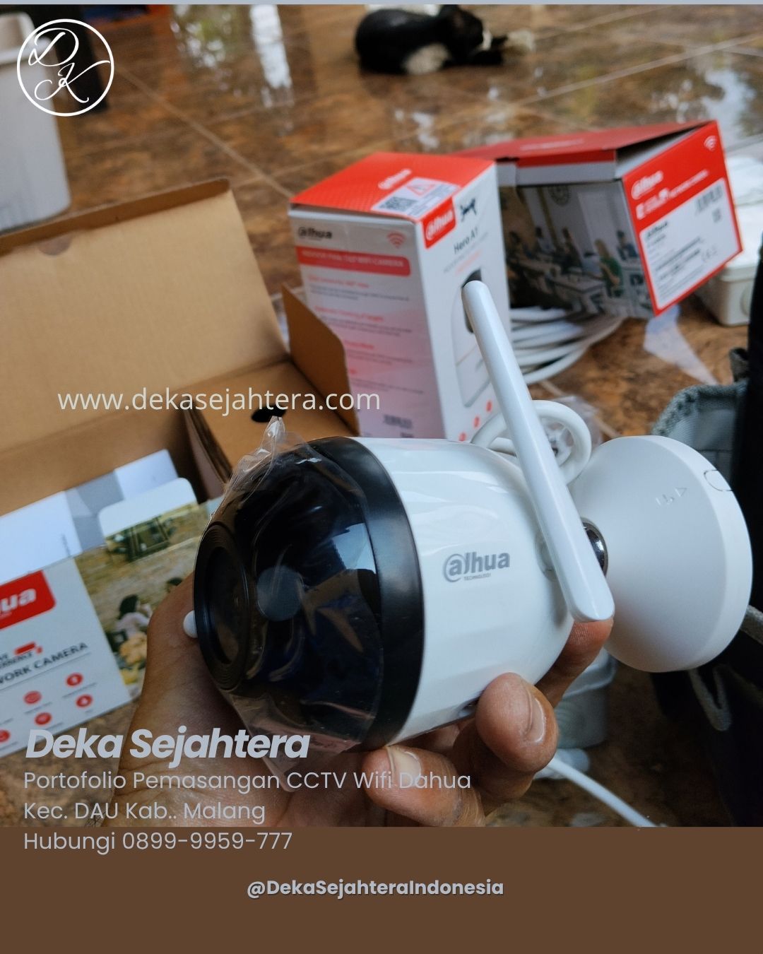 Pemasangan kamera CCTV WiFi Dahua di rumah Perumahan Bukit Cemara Tujuh Dau Malang