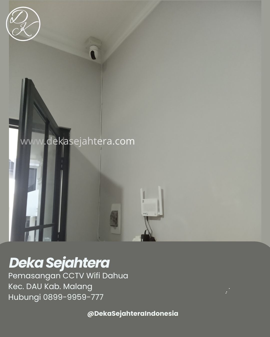 Kamera CCTV WiFi Dahua terpasang di kantor produksi skincare Atlantis Hill Dau Malang.