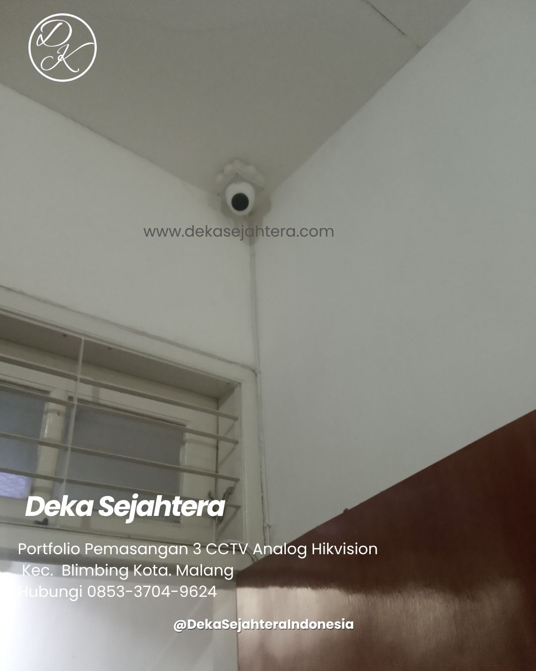 Pemasangan 3 CCTV analog Hikvision di Perumahan Taman Sulfat Boulevard Malang