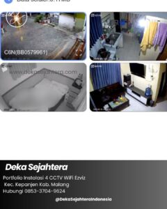 Pemasangan empat kamera CCTV WiFi untuk rumah di Kabupaten Malang