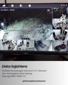 Teknisi Deka Sejahtera memasang kamera Hikvision di Tritasani