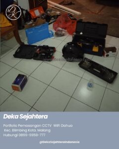 Pemasangan kamera CCTV Dahua untuk keamanan rumah di Araya Malang