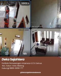 Instalasi 4 kamera CCTV Dahua Sukun Malang