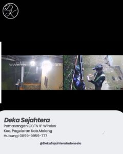Teknisi melakukan konfigurasi CCTV wireless yang dibeli online oleh pelanggan.