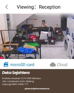 Pekerjaan teknisi CCTV Deka Sejahtera di laundry kawasan Jalan Bendungan Sutami